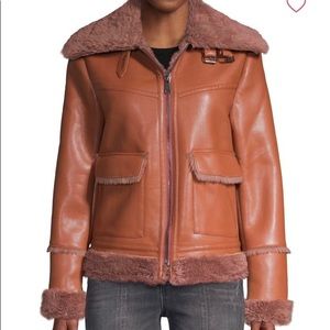 Bagatelle Faux Fur-Trimmed Faux Leather Jacket